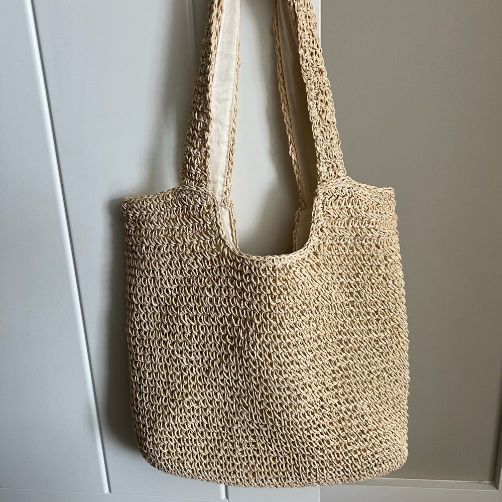 Woven Straw Tote Bag